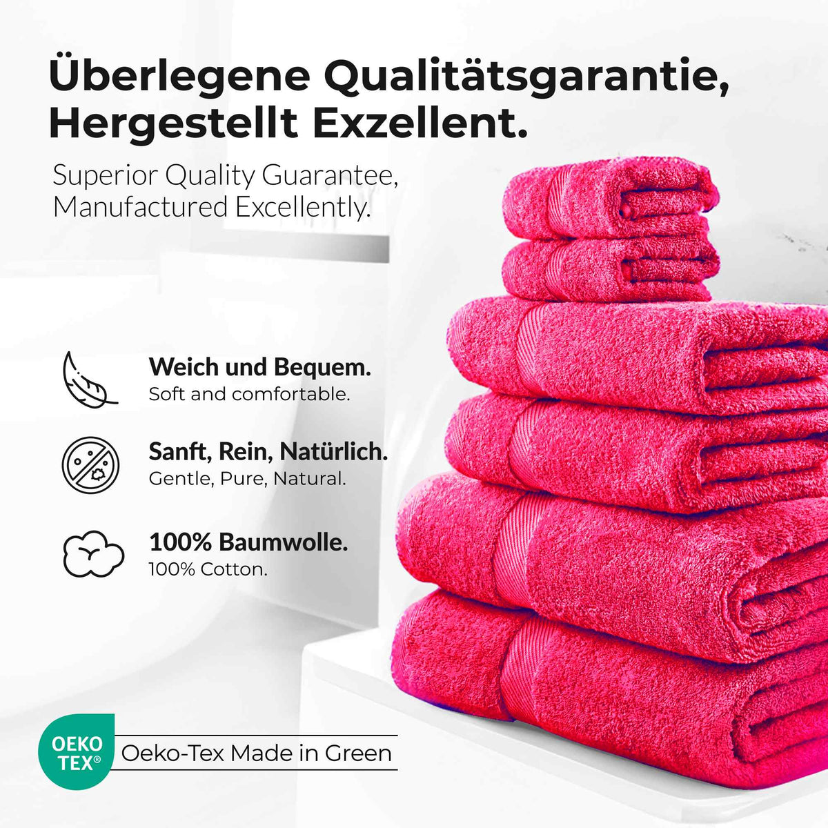 VBD-17 etérea Carli Handtuch Kollektion Duschtuch Badetuch Badvorleger - 100% Baumwolle