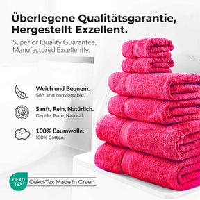 etérea Carli 6-teiliges Handtuchset II Eco Pink - fix und fertig