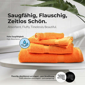 etérea Carli 6-teiliges Handtuchset II Eco Safran - fix und fertig