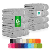 8 tlg. Handtuch Sparset - #farbe_steingrau