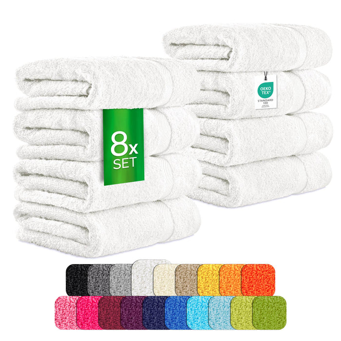 8 tlg. Handtuch Sparset - #farbe_weiss