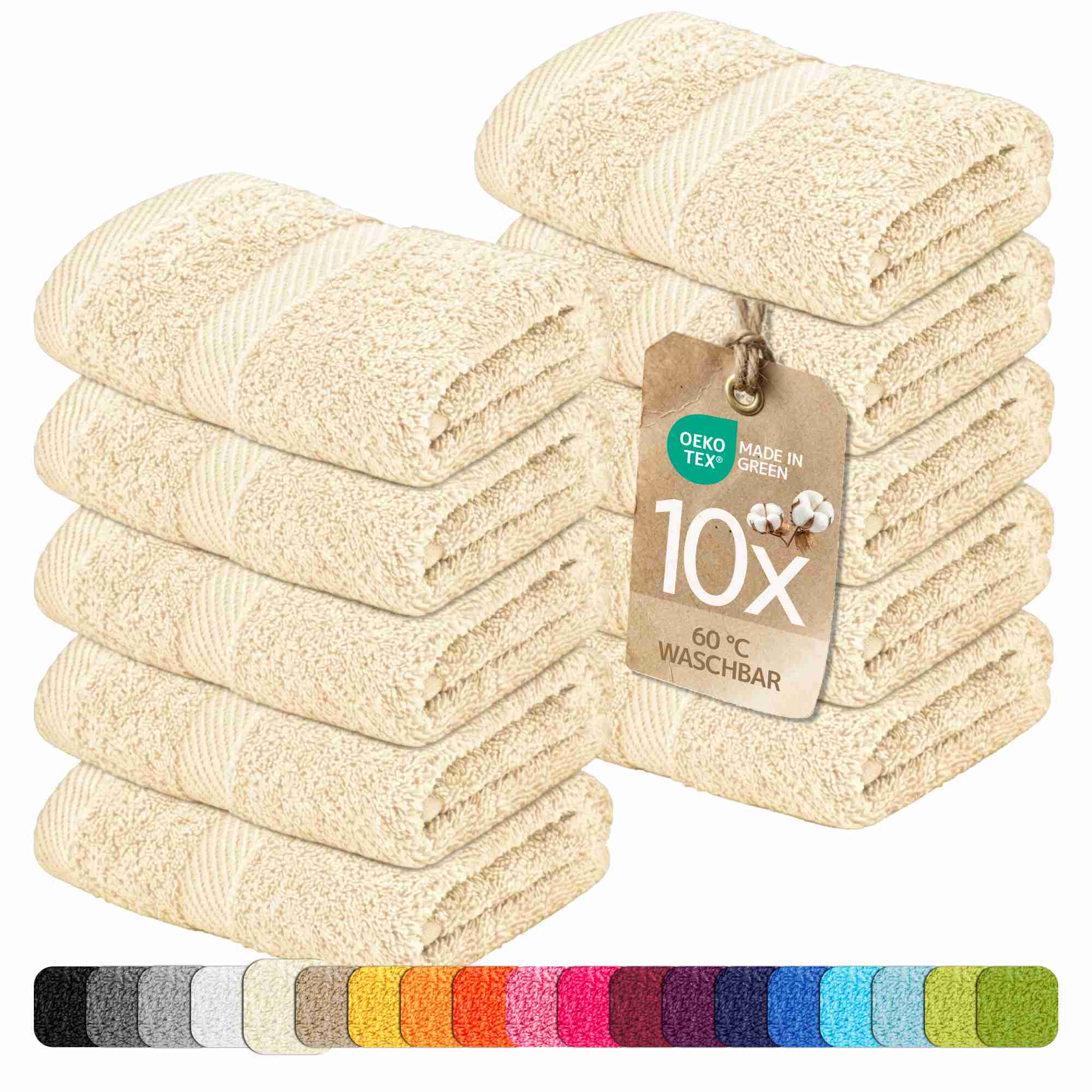 etérea 10er Pack Handtücher Carli Handtuch Bulkset