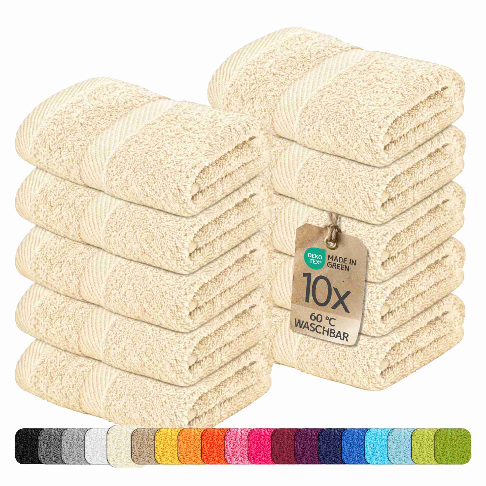 etérea 10er Pack Handtücher Carli Handtuch Bulkset