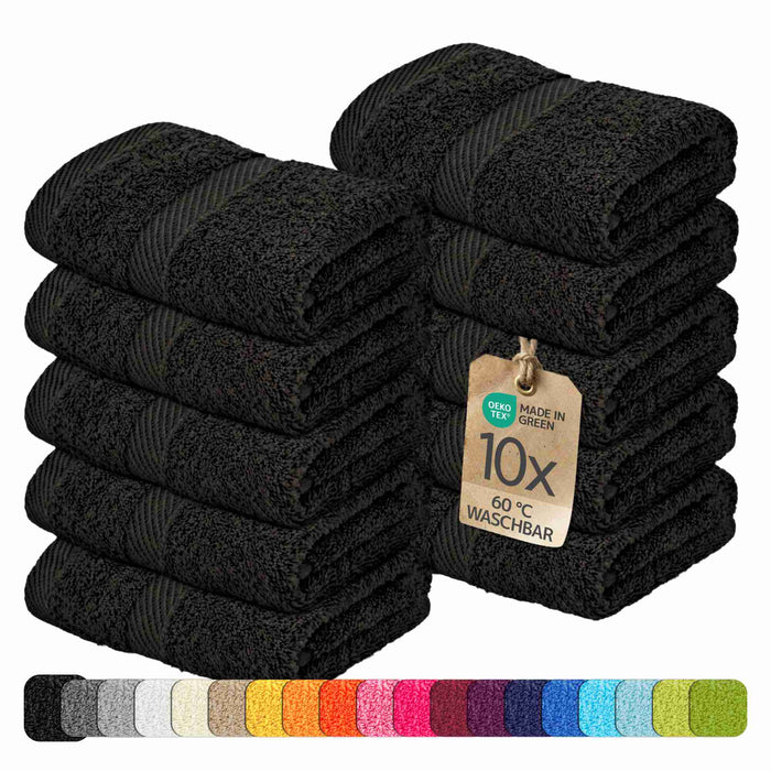 etérea 10er Pack Handtücher #farbe_schwarz