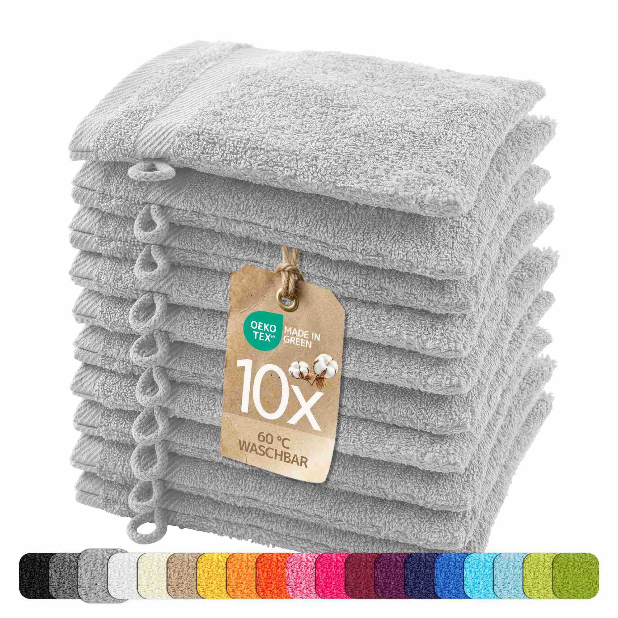 etérea 10er Pack Handtücher #farbe_grau