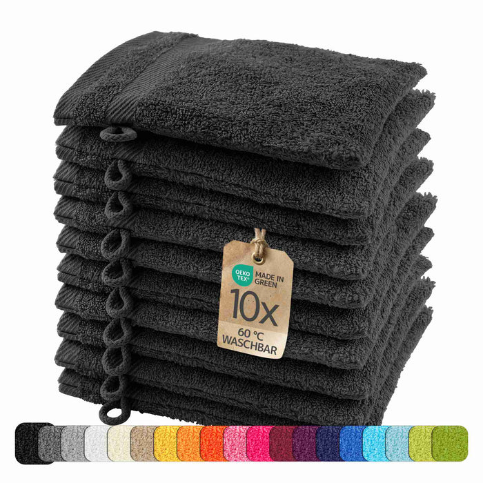 etérea 10er Pack Handtücher #farbe_schwarz