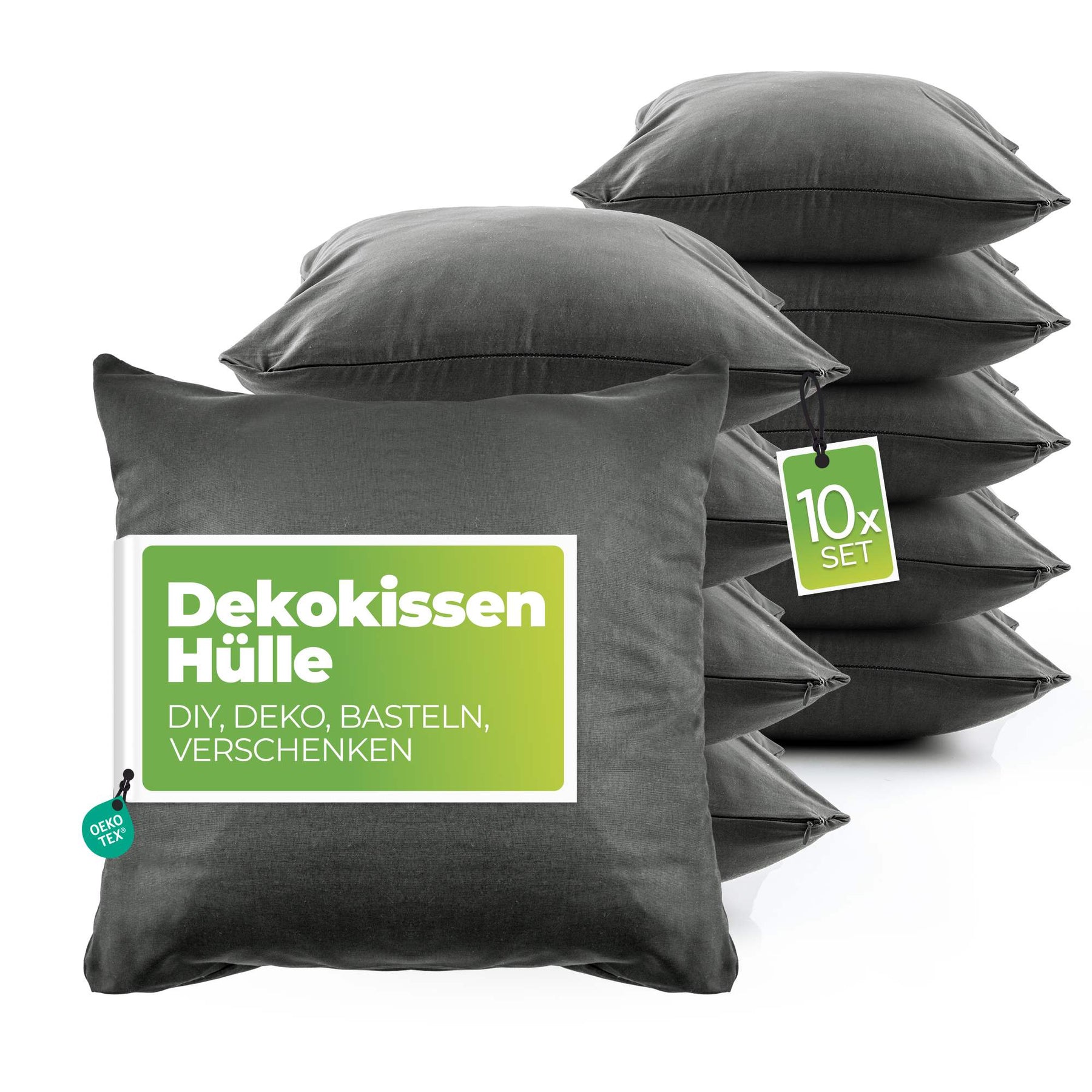 etérea Baumwolle DIY 10er Dekokissen Kissen Bezug 40x40 cm