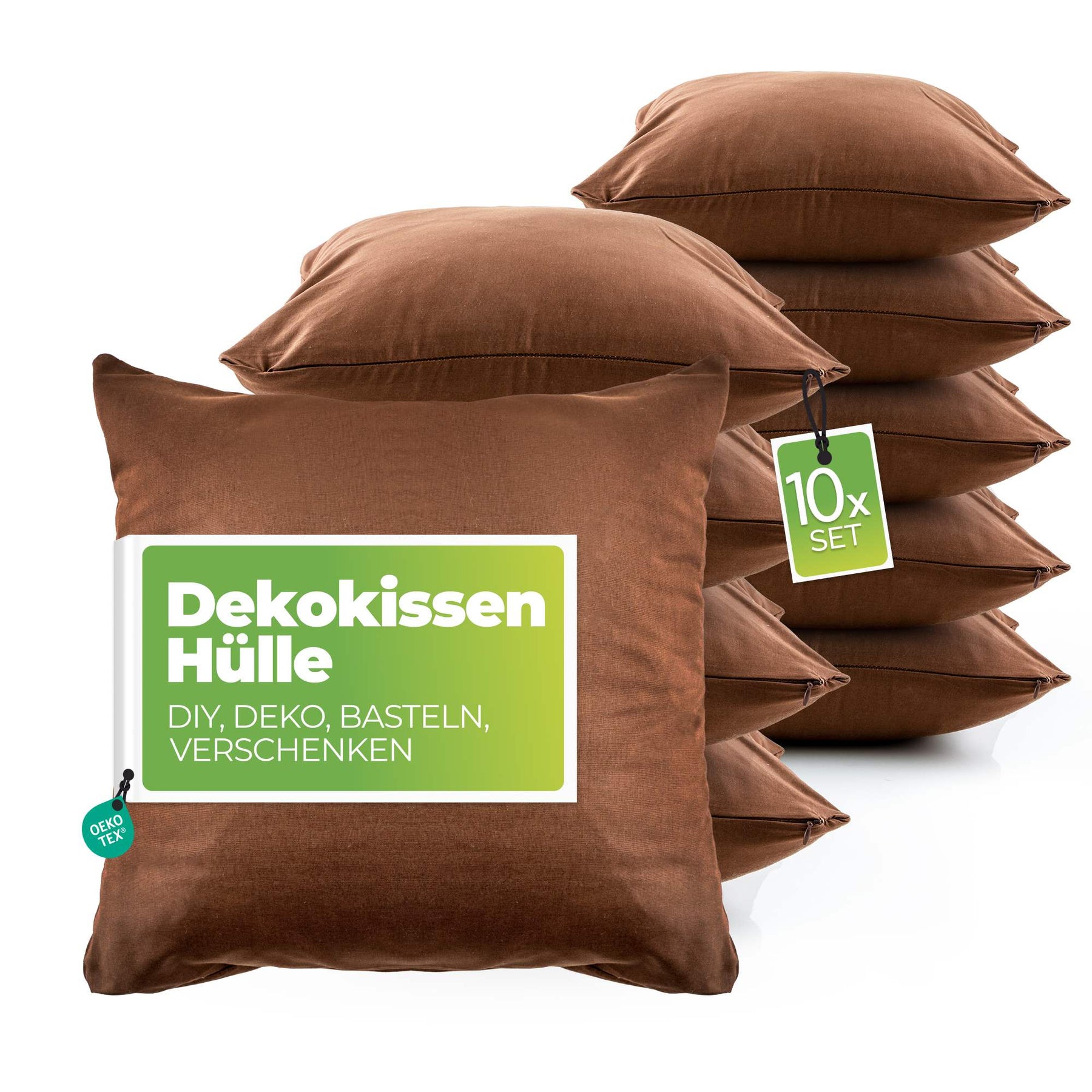 etérea Baumwolle DIY 10er Dekokissen Kissen Bezug 40x40 cm