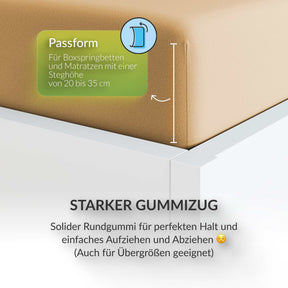 etérea Extra Jersey Spannbettlaken Beige 140x200 - 160x220 cm