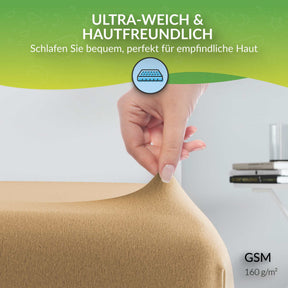 etérea Extra Jersey Spannbettlaken Beige 140x200 - 160x220 cm