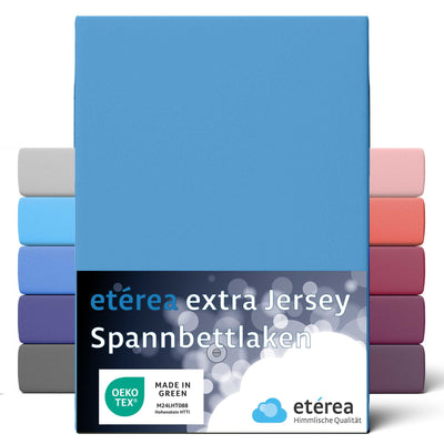etérea Extra Jersey Spannbettlaken Hellblau #farbe_hellblau