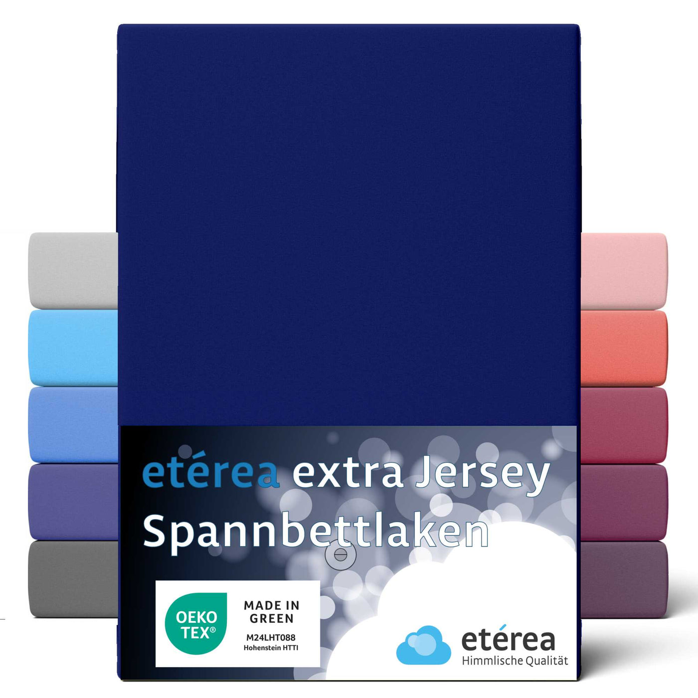 etérea Extra Jersey Spannbettlaken Marine #farbe_marine