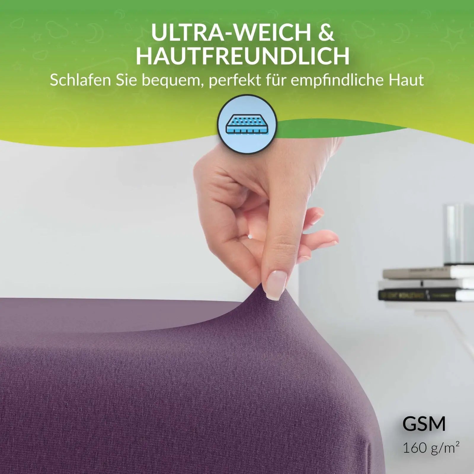 etérea Extra Jersey Spannbettlaken - 90x200 - 240x220 cm