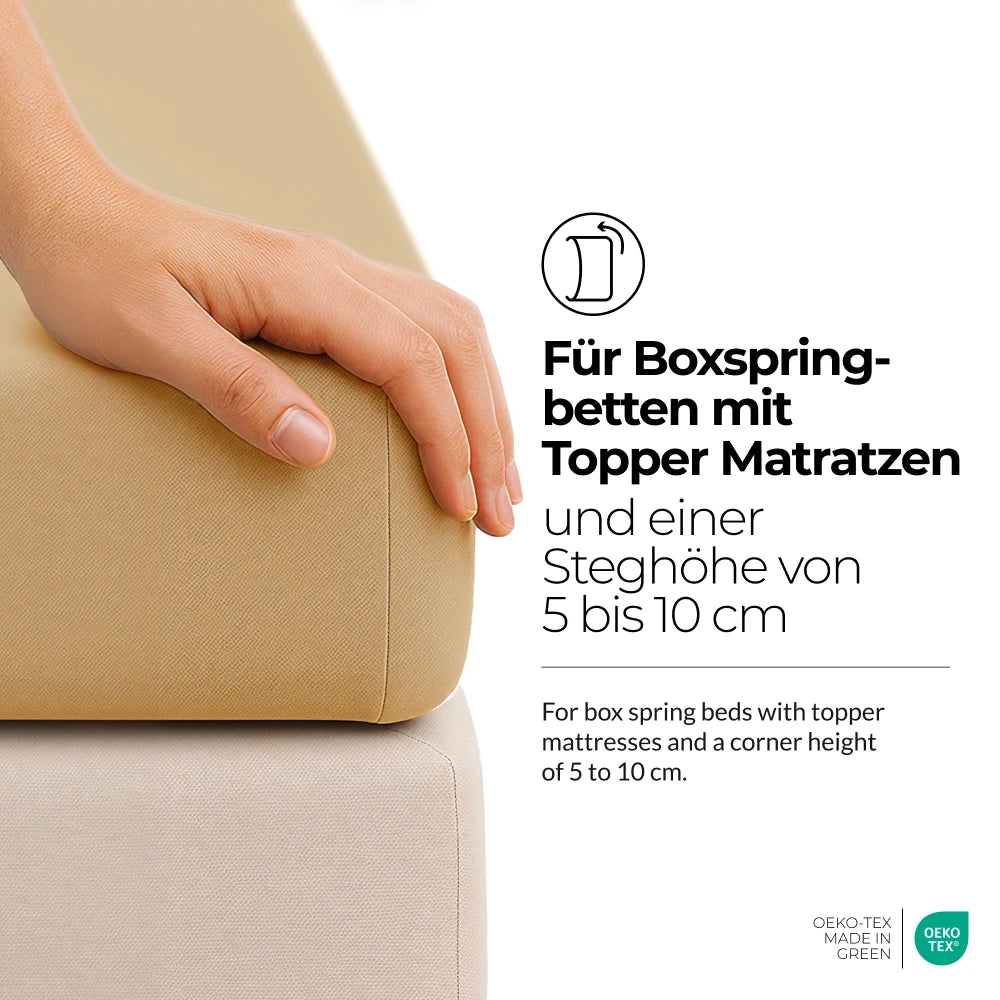 etérea Extra Jersey Topper Spannbettlaken 140x200 - 160x220 cm Gelb