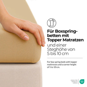 etérea Extra Jersey Topper Spannbettlaken 140x200 - 160x220 cm Gelb