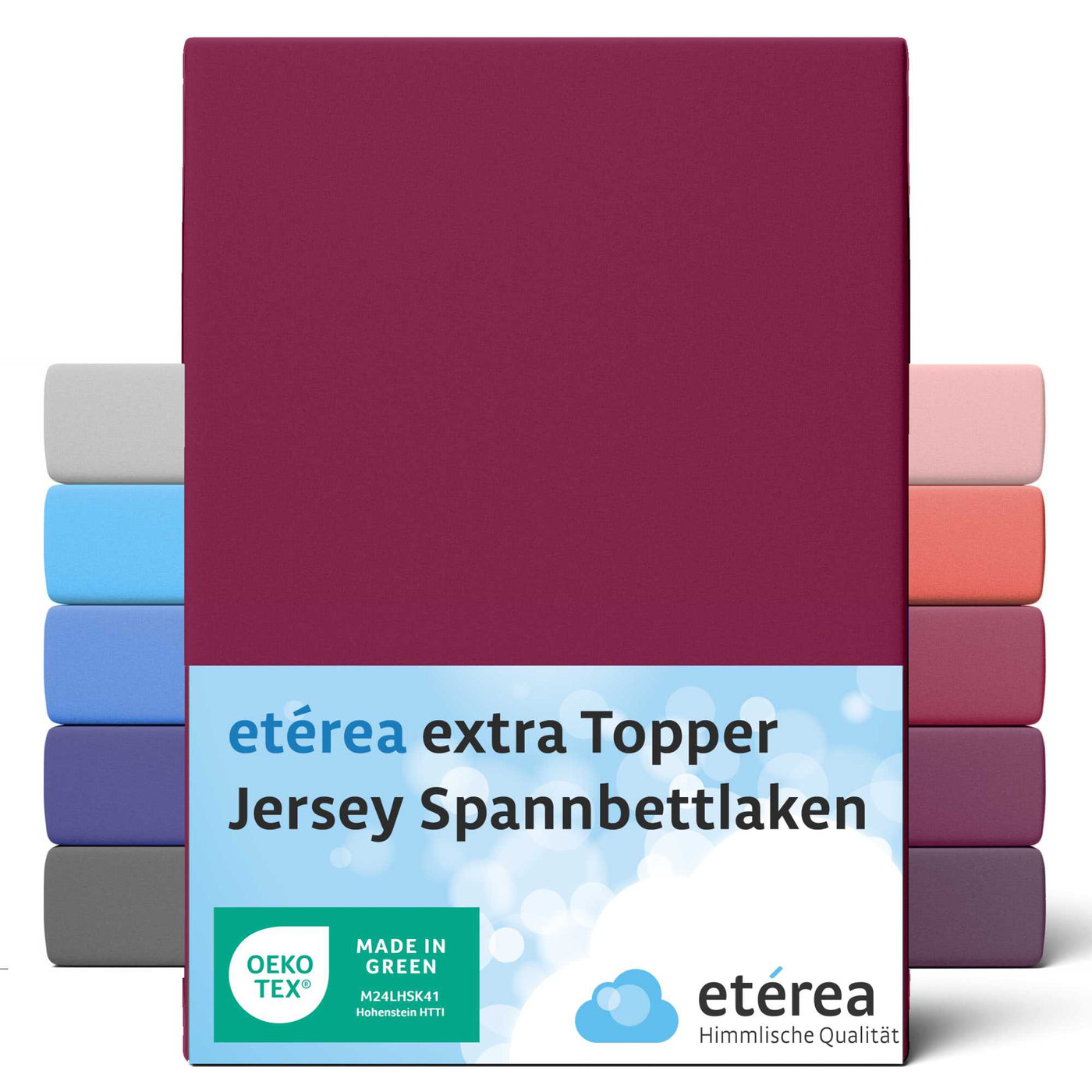 etérea Extra Jersey Topper Spannbettlaken #farbe_bordeaux