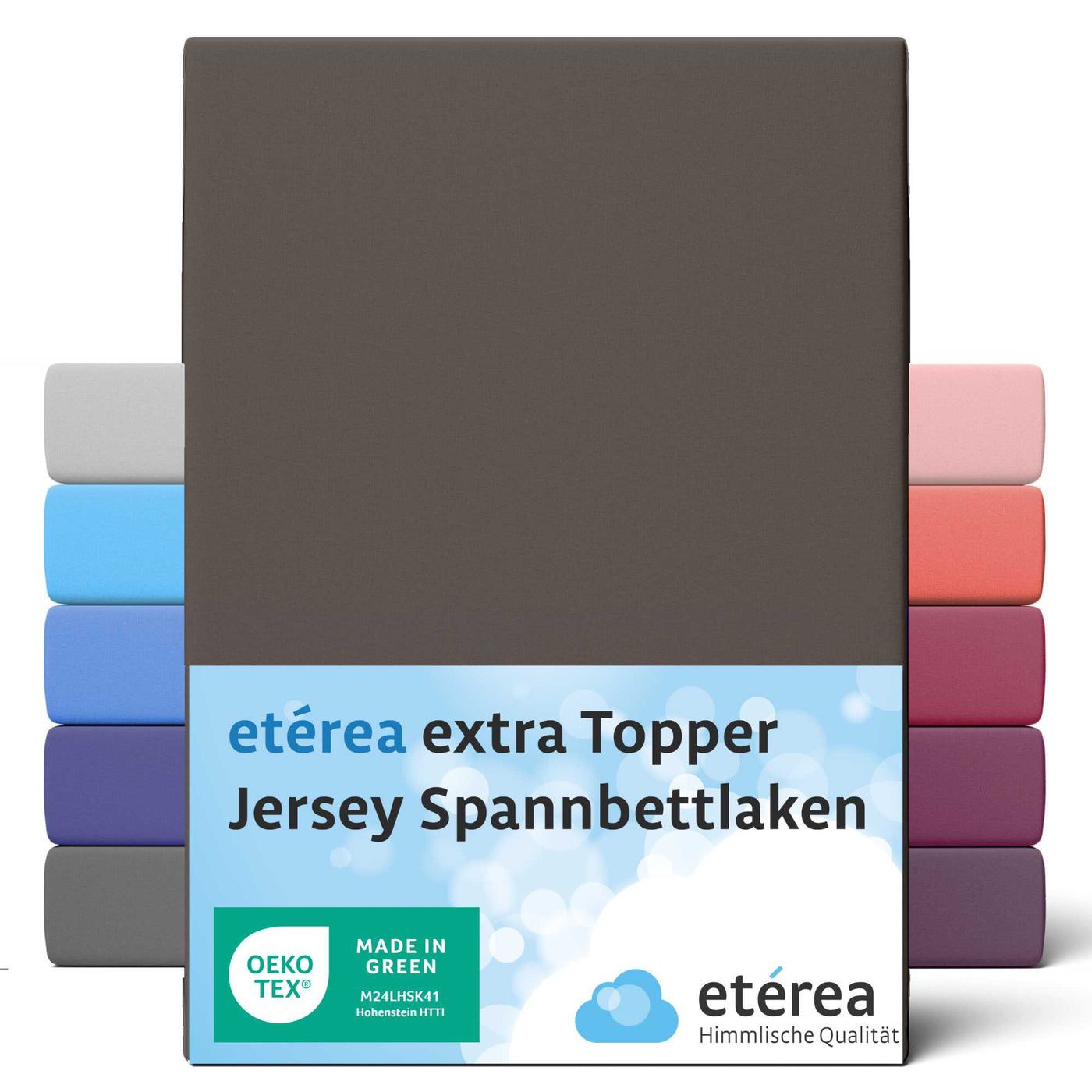 etérea Extra Jersey Topper Spannbettlaken #farbe_dunkel-braun