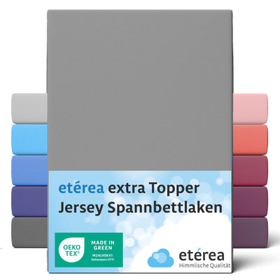 etérea Extra Jersey Topper Spannbettlaken #farbe_frost-grau
