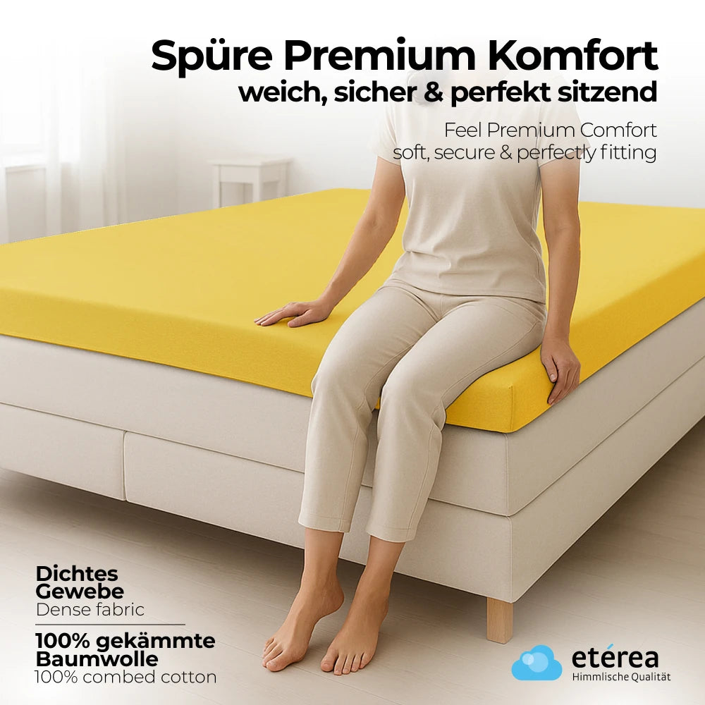 etérea Extra Jersey Topper Spannbettlaken 140x200 - 160x220 cm Gelb
