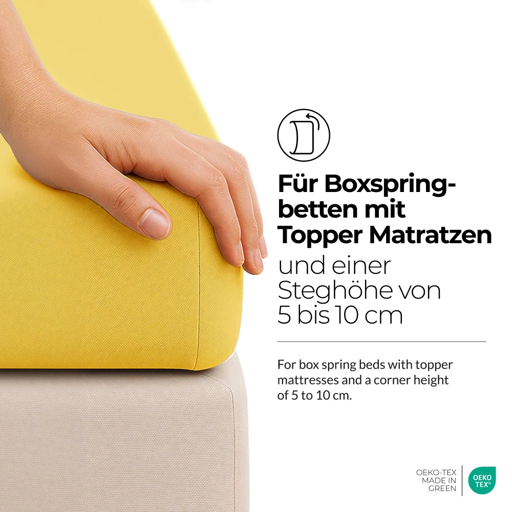 etérea Extra Jersey Topper Spannbettlaken 140x200 - 160x220 cm Gelb