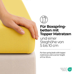 etérea Extra Jersey Topper Spannbettlaken 140x200 - 160x220 cm Gelb