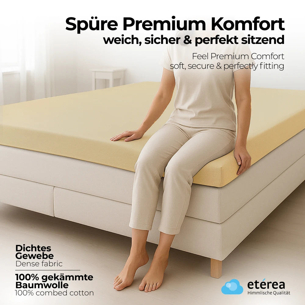 etérea Extra Jersey Topper Spannbettlaken 140x200 - 160x220 cm Gelb