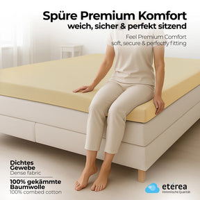 etérea Extra Jersey Topper Spannbettlaken 140x200 - 160x220 cm Gelb