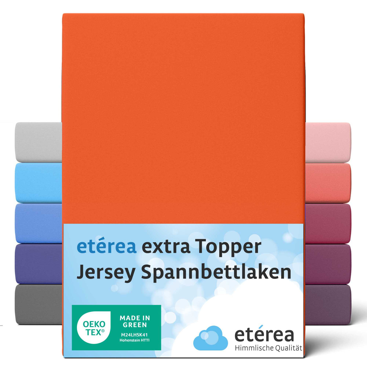 etérea Extra Jersey Topper Spannbettlaken #farbe_orange