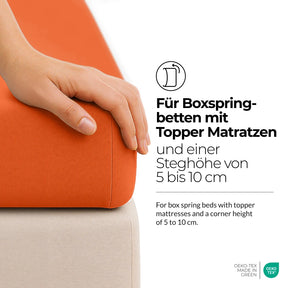 etérea Extra Jersey Topper Spannbettlaken 140x200 - 160x220 cm Gelb