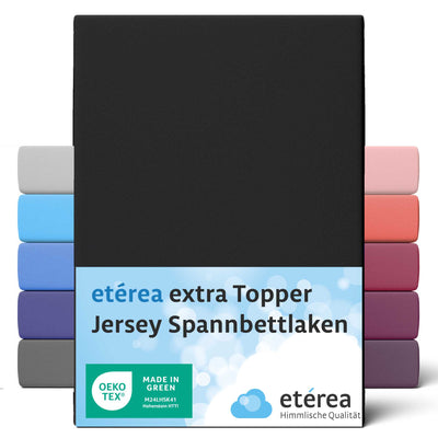 etérea Extra Jersey Topper Spannbettlaken #farbe_schwarz