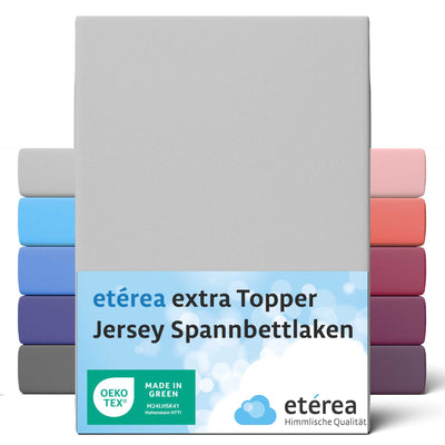 etérea Extra Jersey Topper Spannbettlaken #farbe_hellgrau