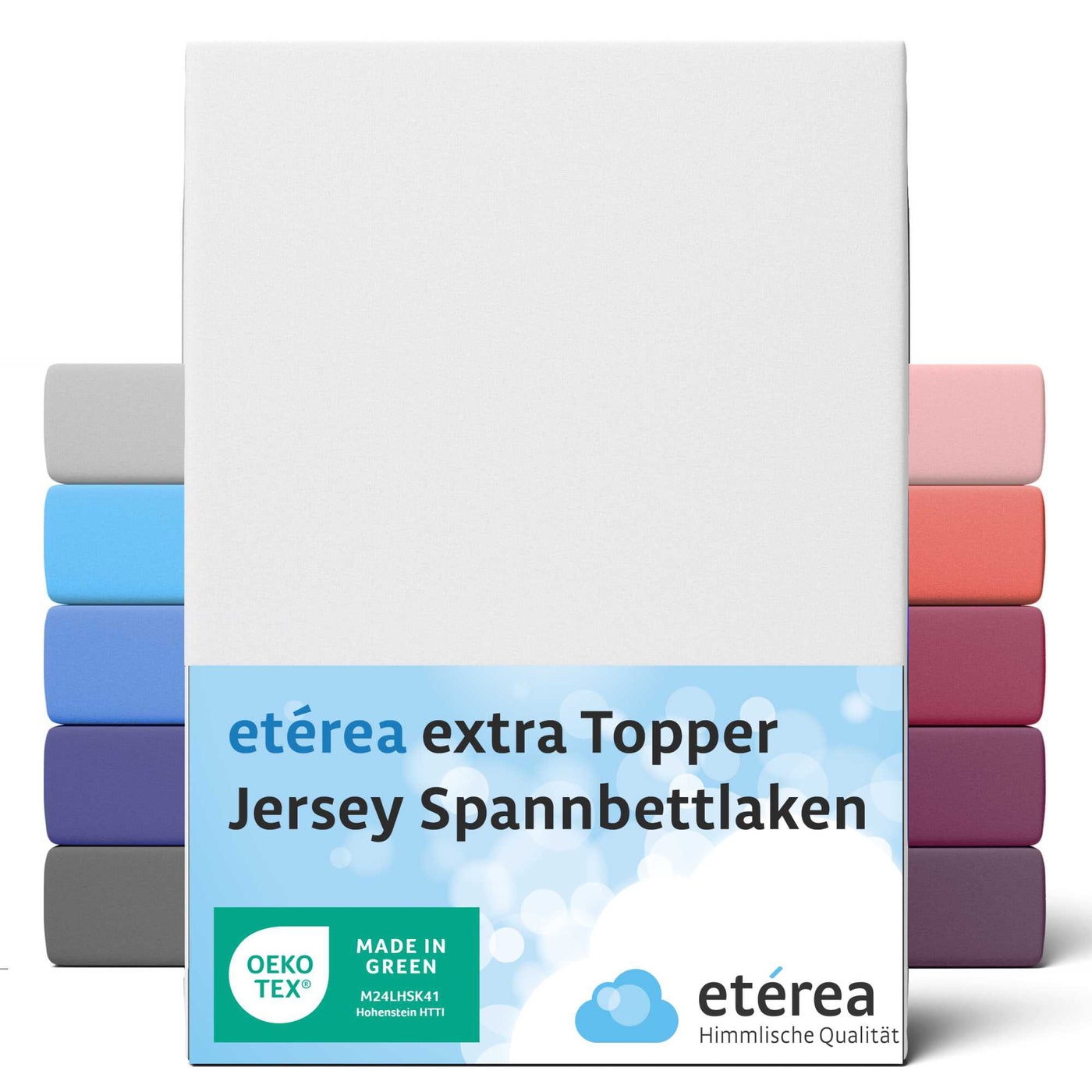etérea Extra Jersey Topper Spannbettlaken #farbe_weiss