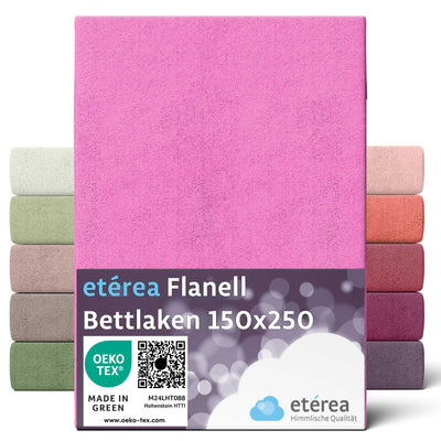 etérea Flanell Spannbettlaken 150x250 cm #farbe_rosa