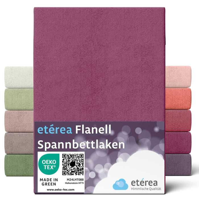 etérea Flanell Spannbettlaken #farbe_bordeaux