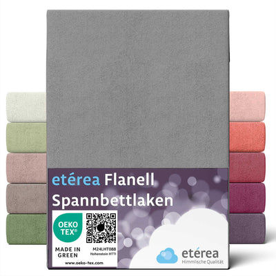 etérea Flanell Spannbettlaken Grau 200x200 - #farbe_grau