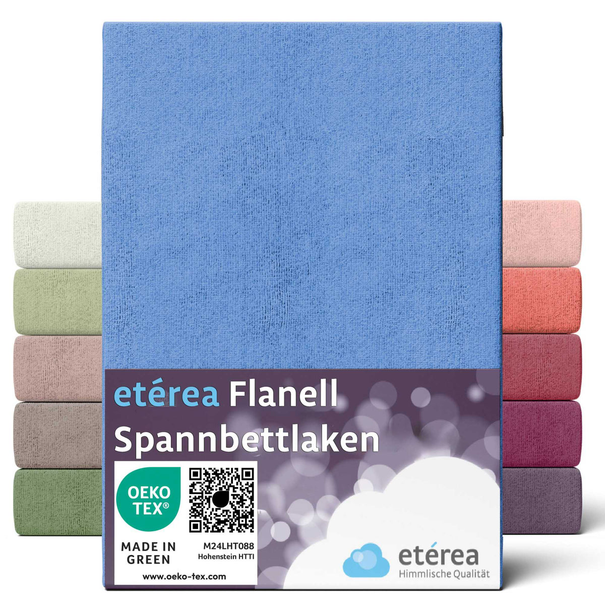 etérea Flanell Spannbettlaken #farbe_hellblau