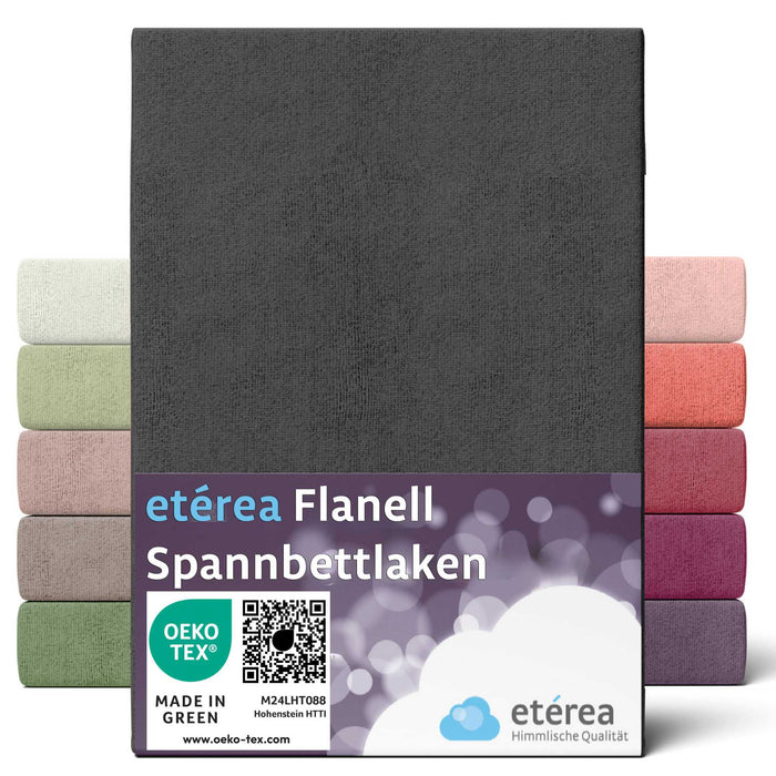 etérea Flanell Spannbettlaken #farbe_schwarz