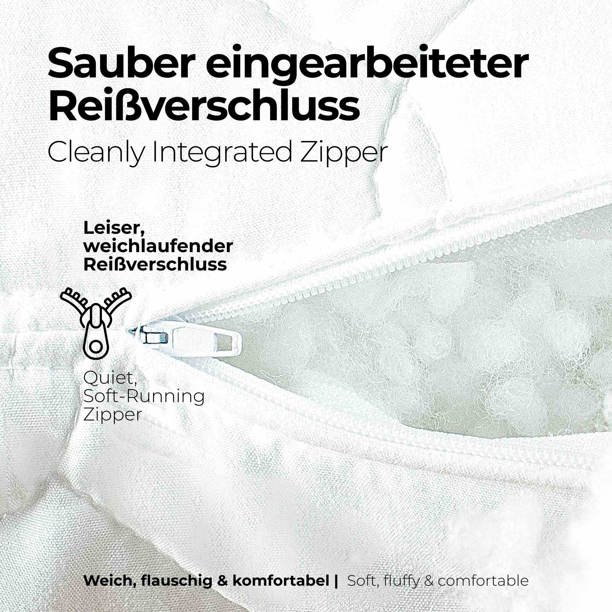 etérea Frieda Kopfkissen Microsatin Komfort 2er Set mit Reißverschluss 80x80 cm