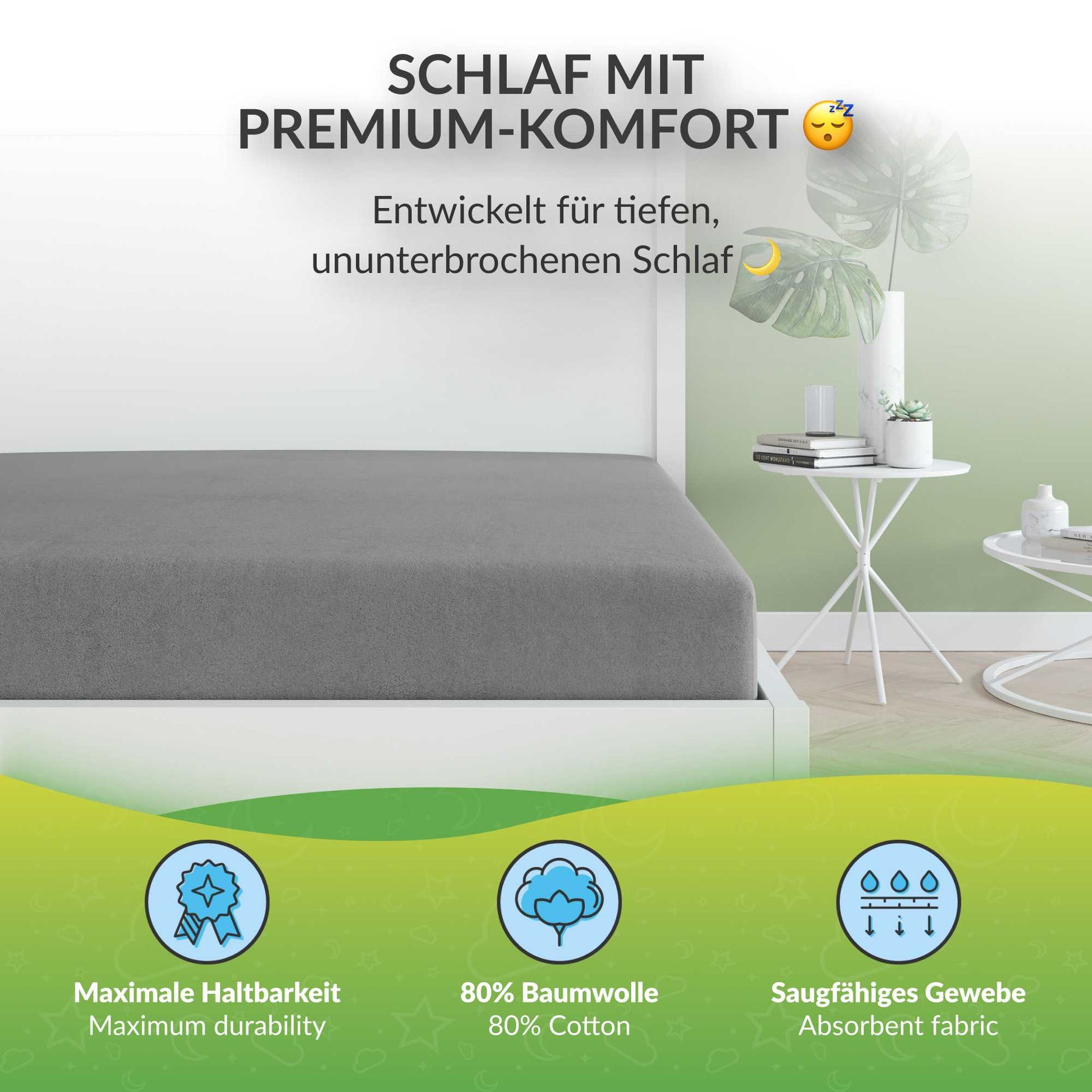 etérea Frottee Spannbettlaken - 90x200 - 200x220 cm