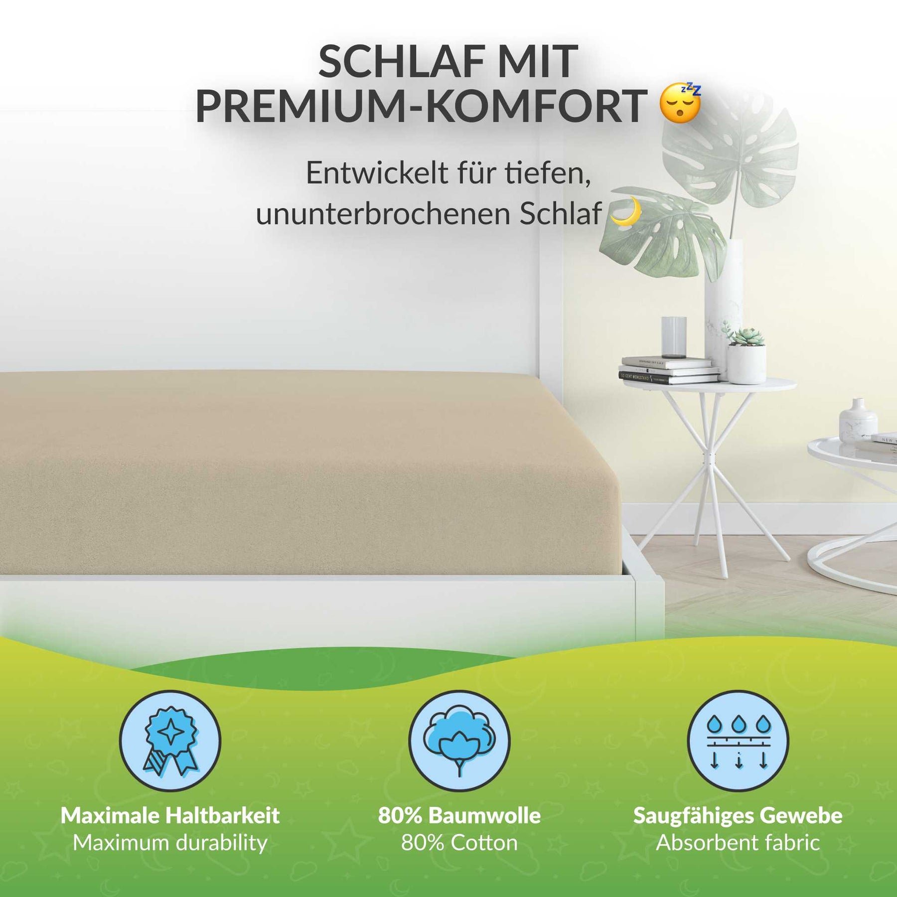 etérea Frottee Spannbettlaken - 90x200 - 200x220 cm