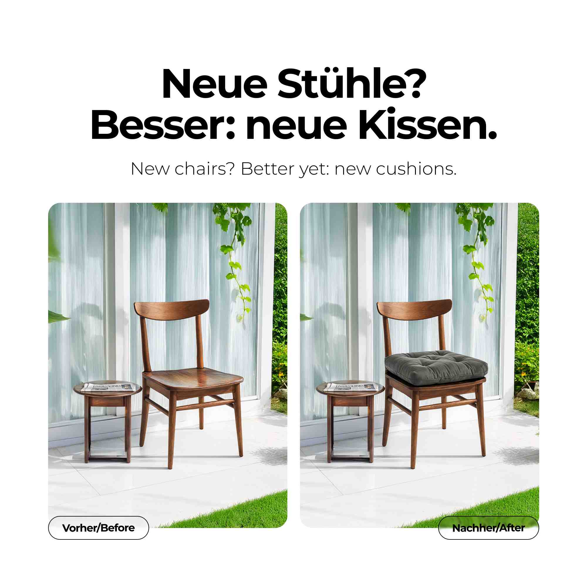 etérea Sitzkissen Stuhlkissen Heidi 42x42cm - Innen und Aussenbereich