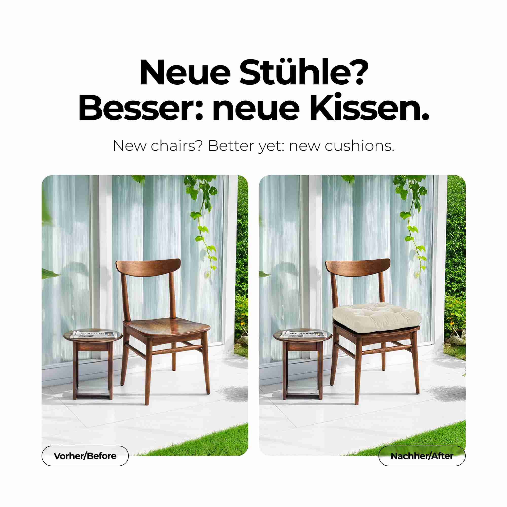 etérea Sitzkissen Stuhlkissen Heidi 42x42cm - Innen und Aussenbereich