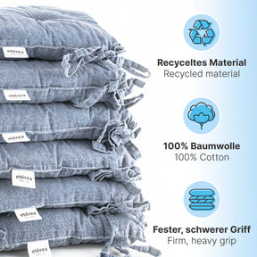 etérea Stuhlkissen Sitzkisten Denim-Optik Hilda 40x40 cm