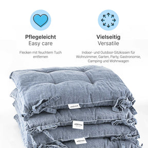 etérea Stuhlkissen Sitzkisten Denim-Optik Hilda 40x40 cm