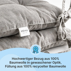 etérea Sitzkissen Stuhlkissen Hilda 40x40cm - Denim-Optik
