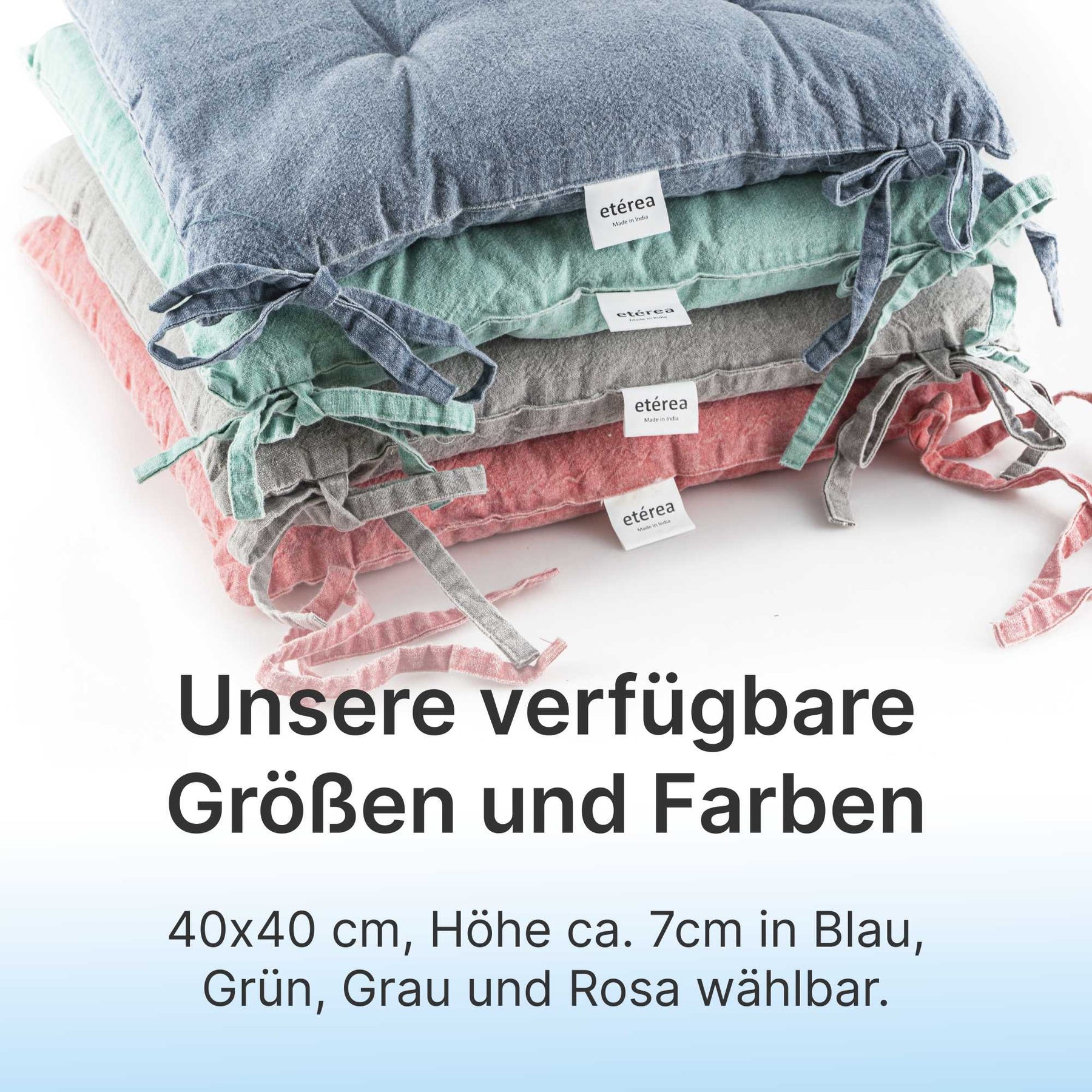 etérea Stuhlkissen Sitzkisten Denim-Optik Hilda 40x40 cm