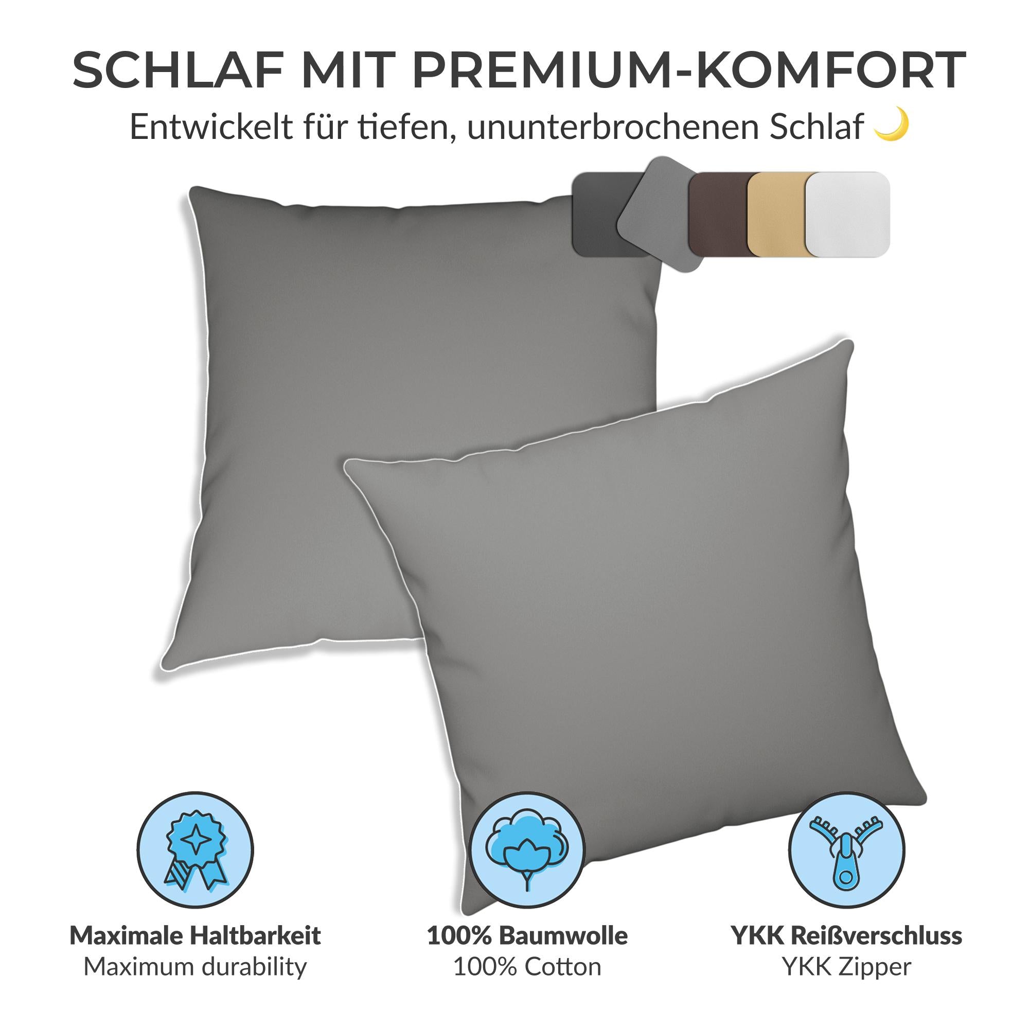 etérea Premium Jersey Kissenbezug – weich, langlebig & bügelfrei