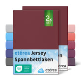 etérea 2 Stück Comfort Jersey Spannbettlaken 200x220 cm