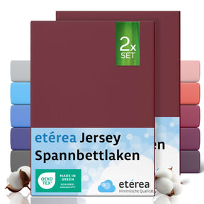etérea 2 Stück Comfort Jersey Spannbettlaken