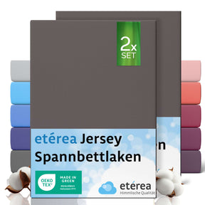 etérea 2 Stück Comfort Jersey Spannbettlaken